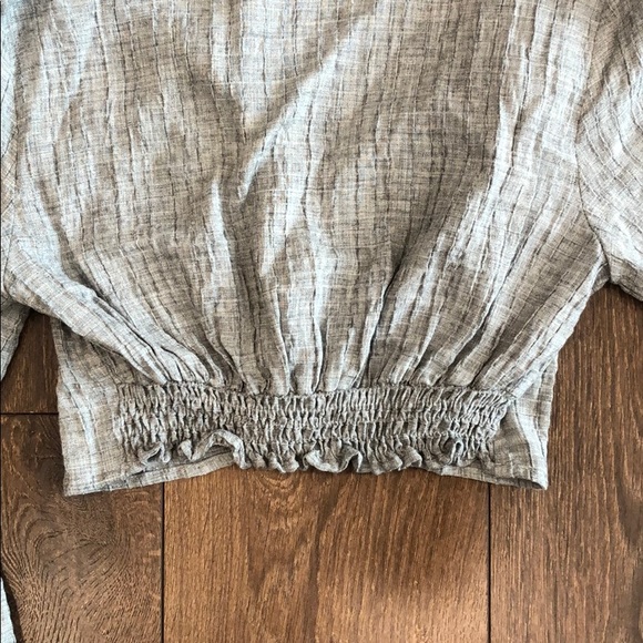NWT Zara Cropped Ruffled Gray Top Size M - Picture 13 of 13